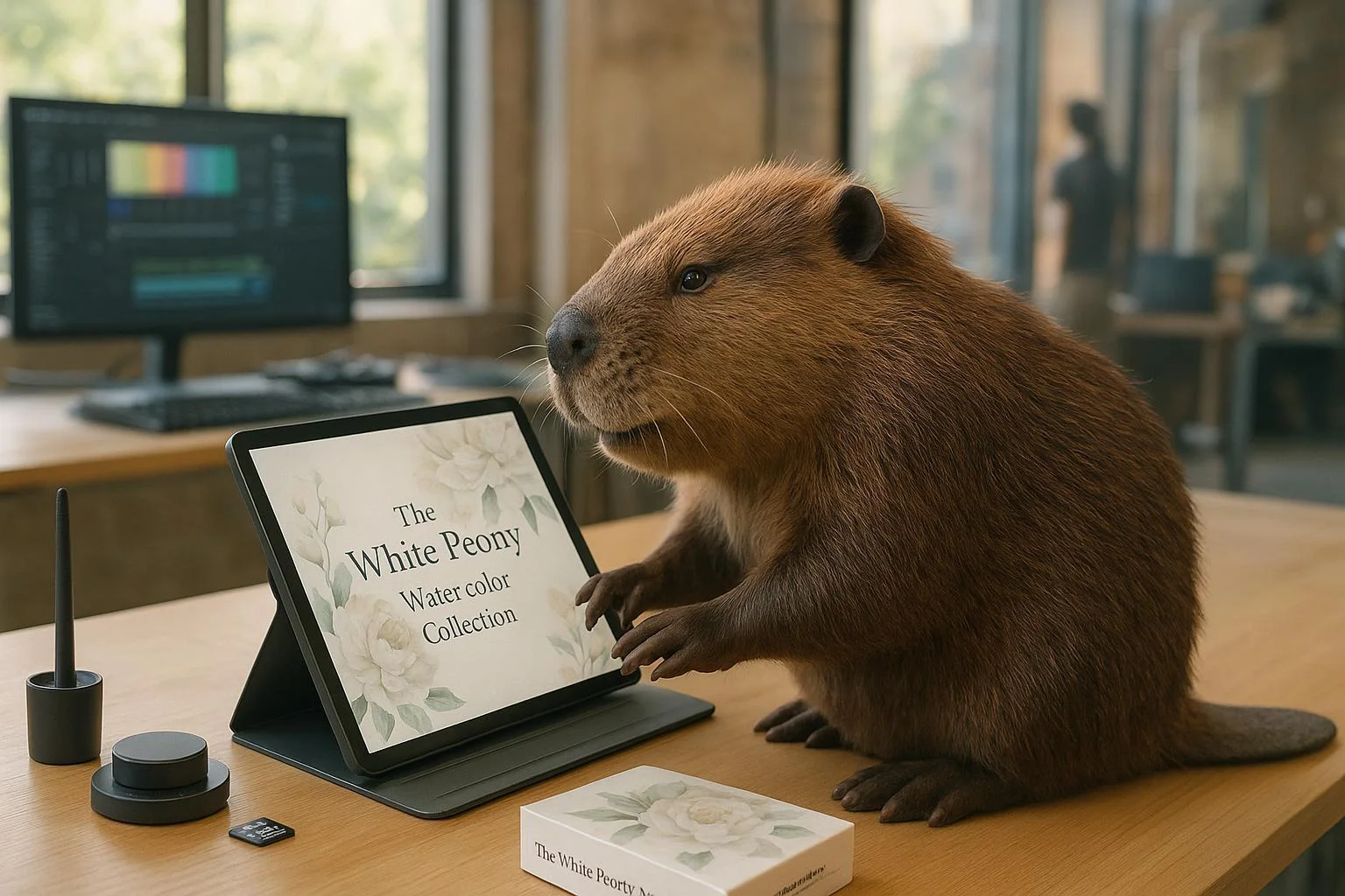 White Peony Watercolor Clipart